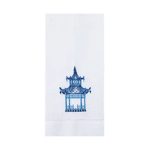 Chinoiseries Pagoda Embroidered Guest Towel