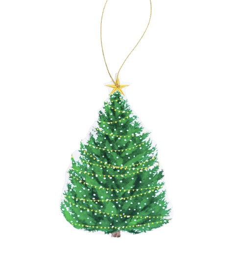 Christmas Tree w/ Lights Die-Cut Gift Tags
