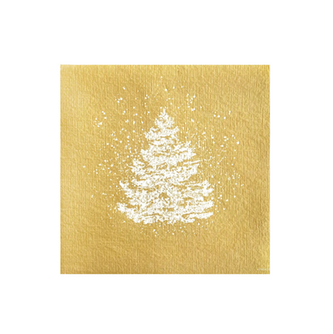 Cocktail Napkins - Françoise Paviot - Sapin Roi Des Forets Or