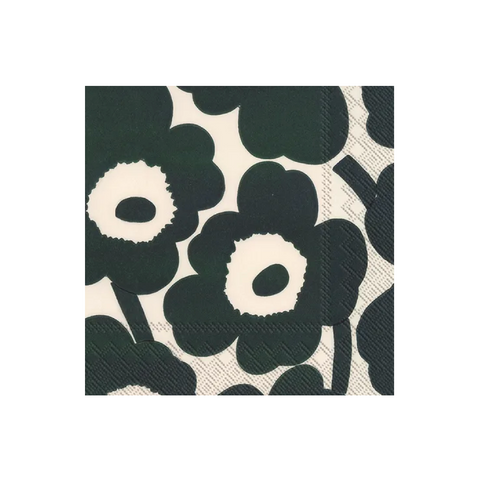 Cocktail Napkins - Marimekko Unikko Cream Green