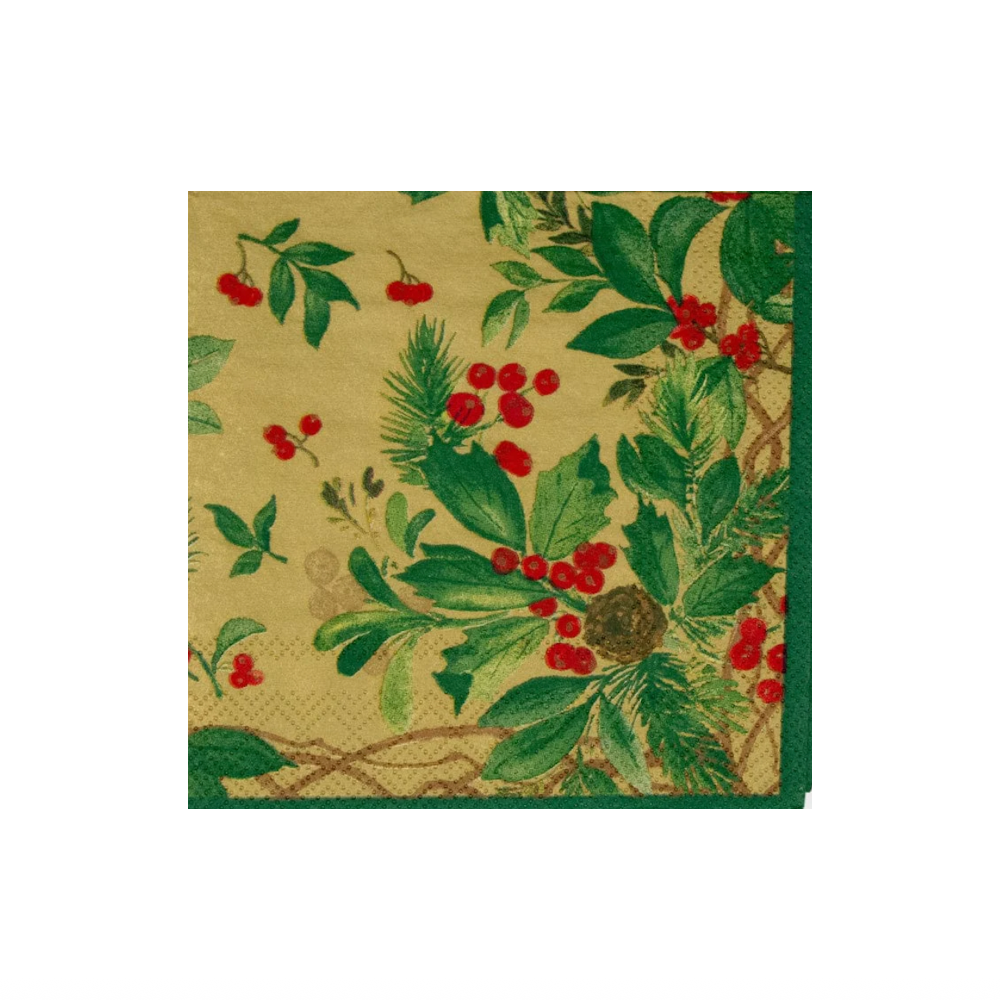 Cocktail Napkins - Holly Chintz Gold