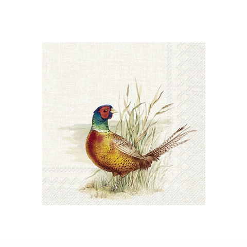 Cocktail Napkins - Hunted Pheasant Cream