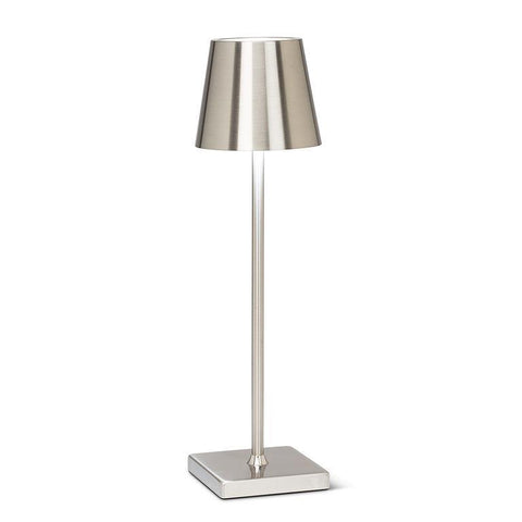 Classic Solar LED Table Lamp - Brushed Silver