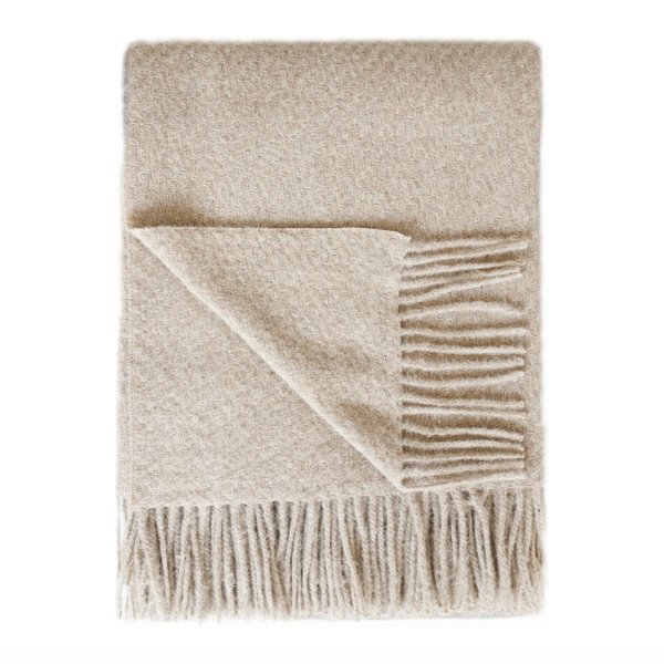 Cork Alpaca/Wool Throw Oatmeal