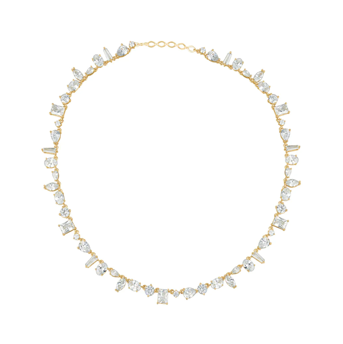 Crystal & Gold Tennis Necklace