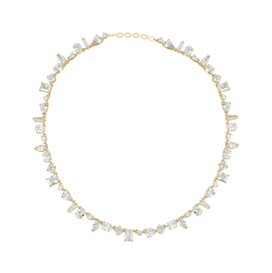Crystal & Gold Tennis Necklace