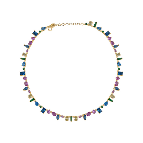 Crystal & Multi Colour Tennis Necklace