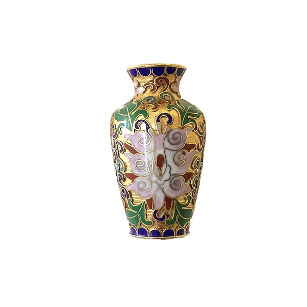 Vintage Cloisonne Mini Enamel Bud Vase