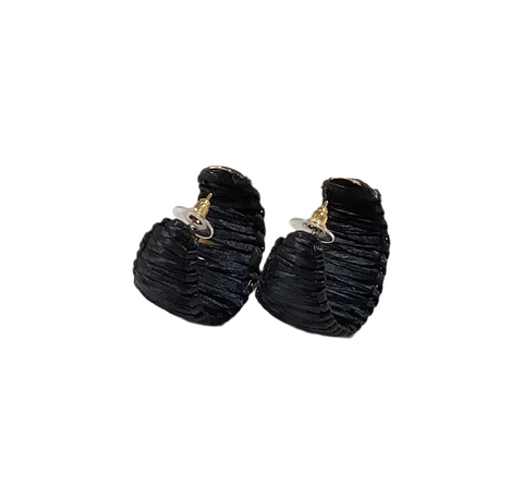 Raffia Earrings - Black