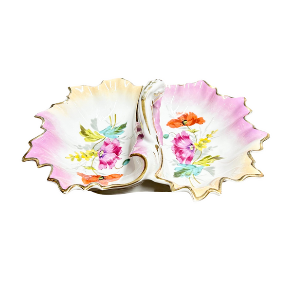 Vintage Victorian Floral Two Sided Dish