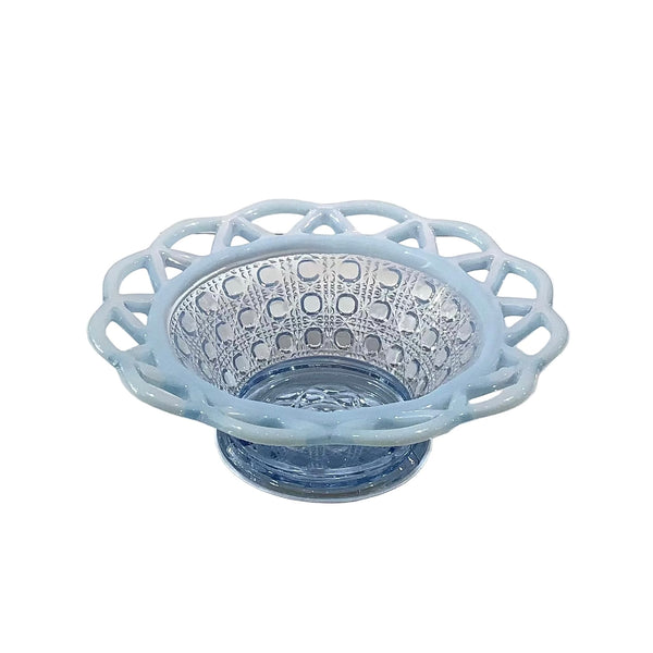Vintage Imperial Glass “Katy Blue” Opalescent Bowl