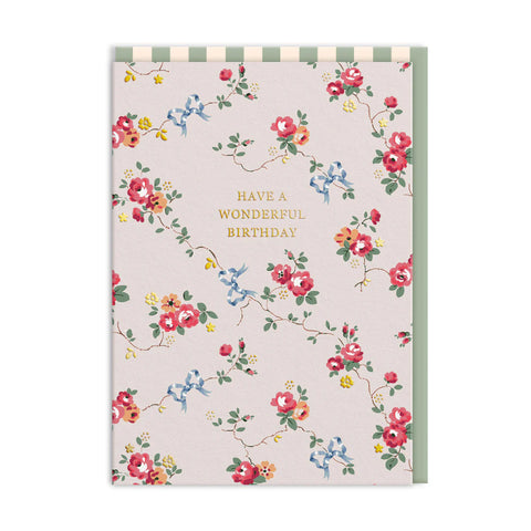 Wonderful Birthday Bows & Roses Card