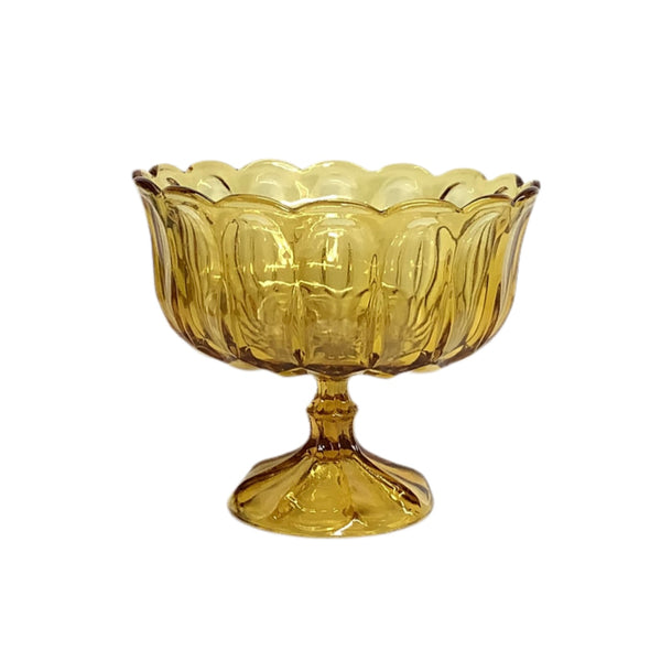 Vintage Amber Glass Compote