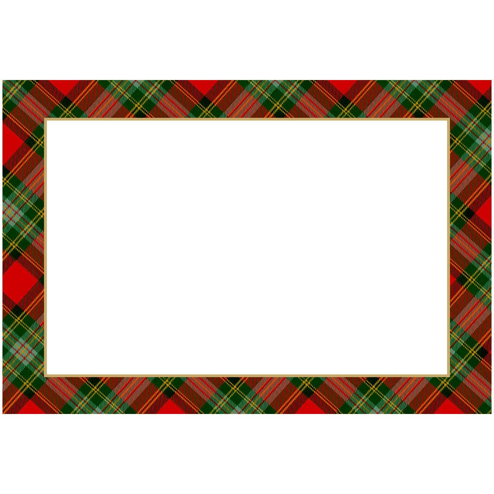 Tartan Red Foil Place Cards - 8 Per Package