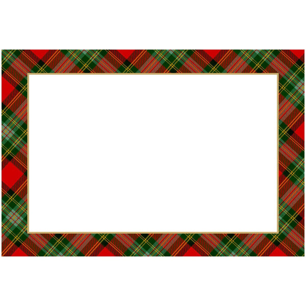 Tartan Red Foil Place Cards - 8 Per Package