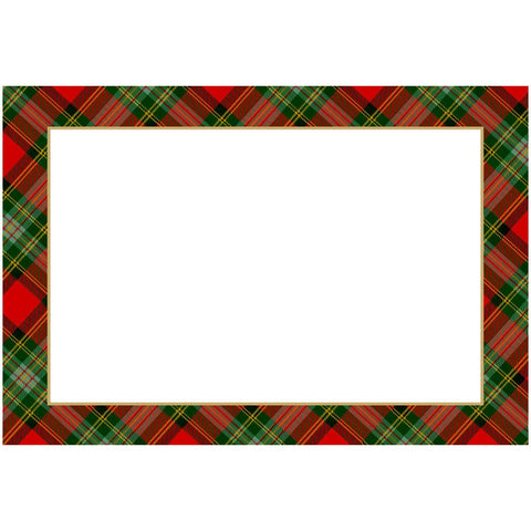 Tartan Red Foil Place Cards - 8 Per Package