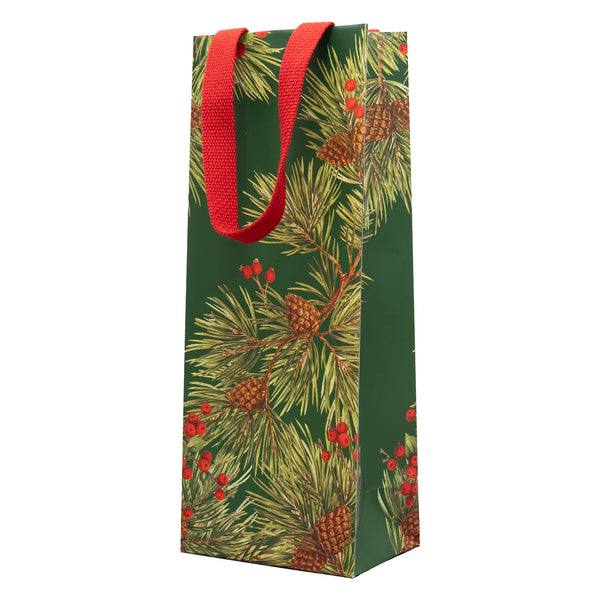 Evergreen & Berries Gift Bags - Dark Green