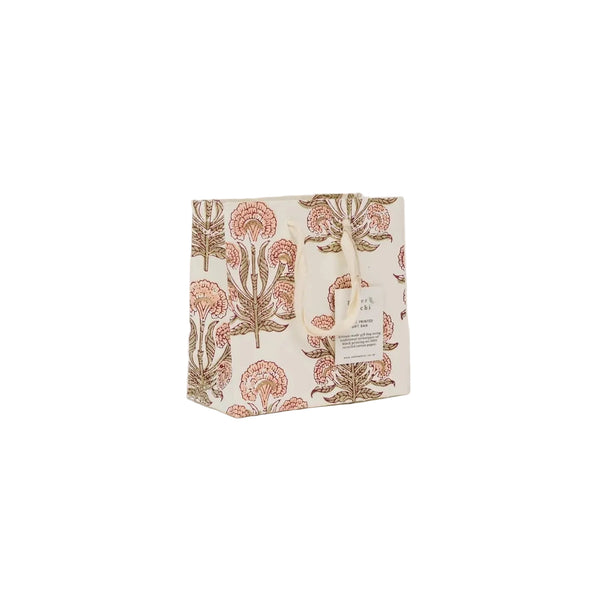 Hand Block Printed Gift Bag - Aurora Terracotta