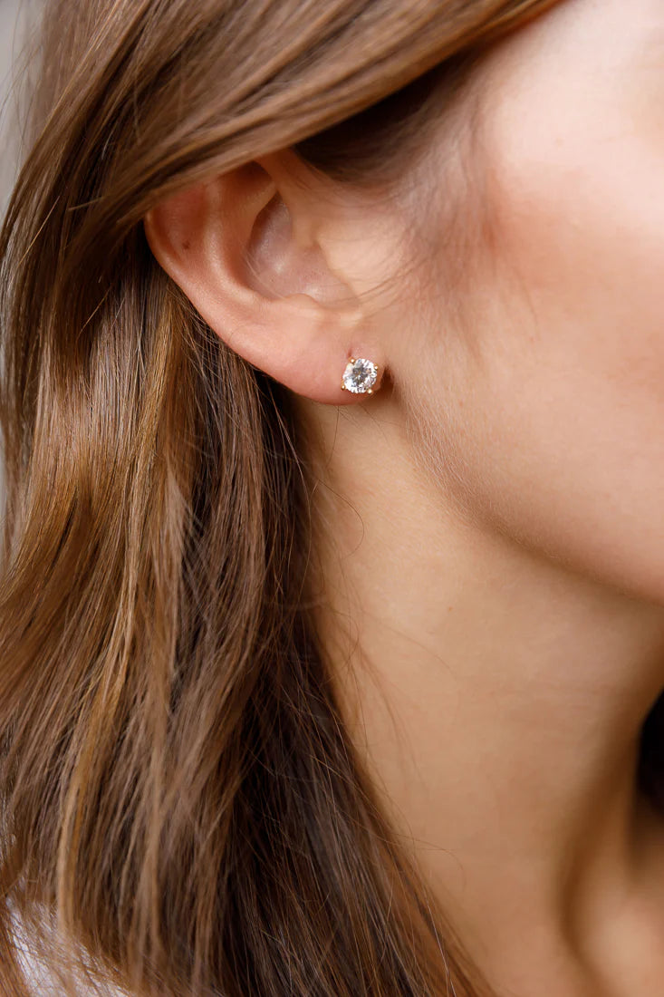 Sterling Silver Stud Earrings - Gold