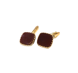 Vintage Gold & Deep Red Cufflinks