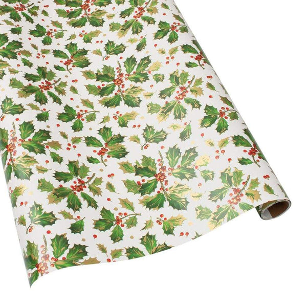 Gilded Holly White Roll Wrap