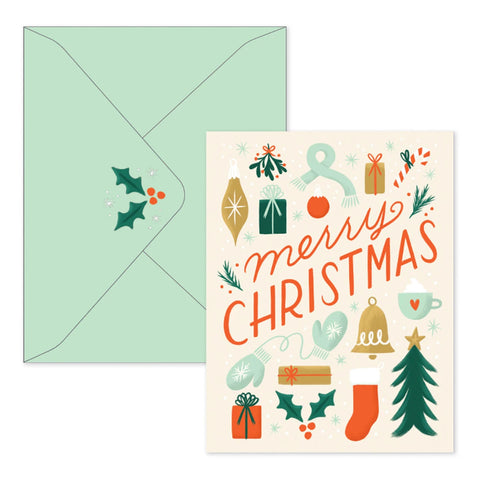 Merry Baubles Christmas Card