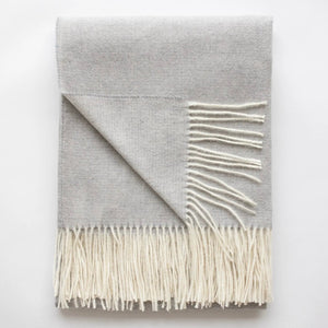 Whitby White Grey Melange Throw