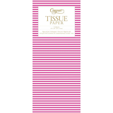 Mini Fuchsia Stripe Tissue Paper - 4 Sheets