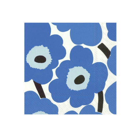 Marimekko Cocktail Napkins - Unikko Blue