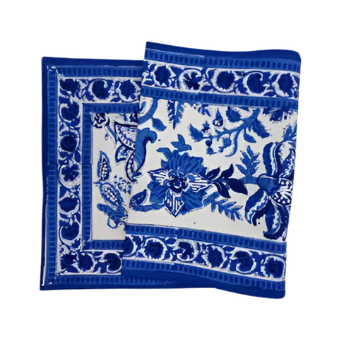 Anarkali Blue Block Print Table Runner