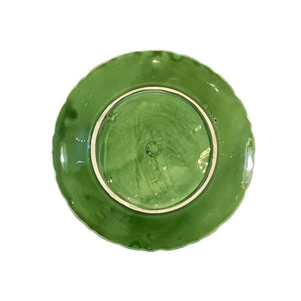 Vintage Majolica Green Geranium Leaf Plate