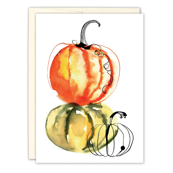 Stacked Pumpkins Halloween Card