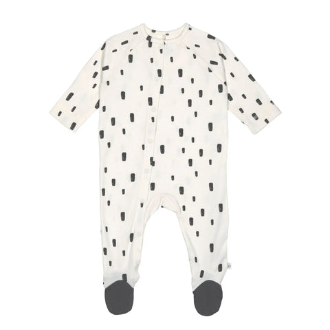 Pyjama with Feet - Bricks Milky White