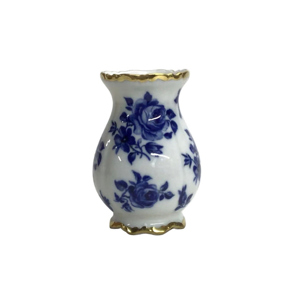 Vintage Blue Floral Bavaria Waldershof Vase