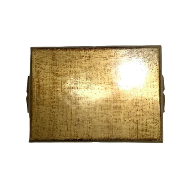 Vintage Ivory & Gold Rectangular Florentine Tray