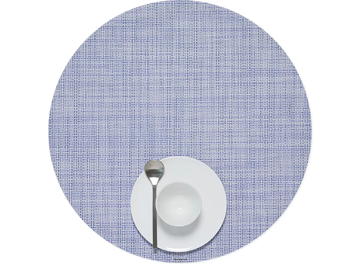 Chilewich Round Mini Basketweave Placemat - Periwinkle