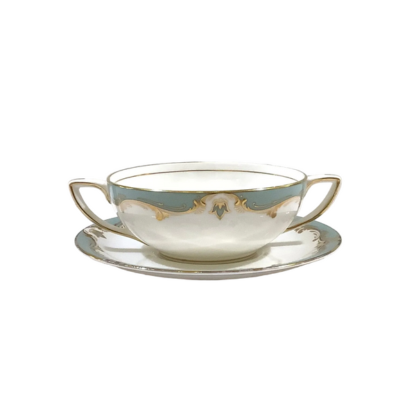 Vintage Royal Worcester “Devonshire” Cream Soup Cup & Saucer