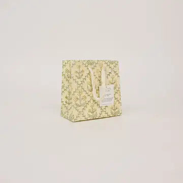 Hand Block Printed Small Gift Bag - Buttercream