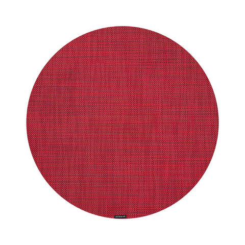 Chilewich Round Mini Basketweave Placemat - Scarlet