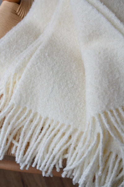 Ivory Boucle Throw