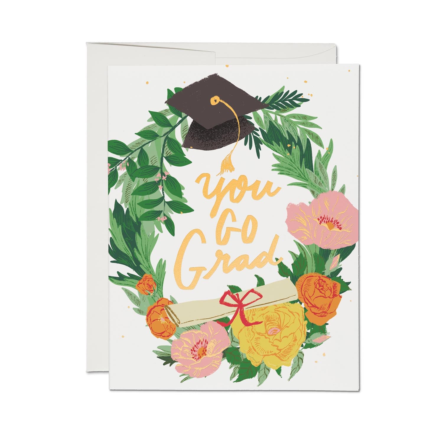 Graduation Wreath Foil Card