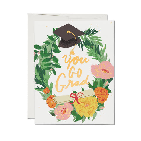 Graduation Wreath Foil Card