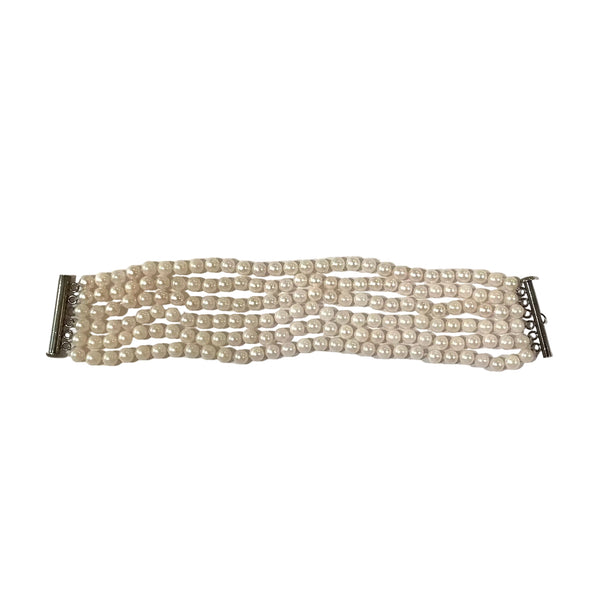 Vintage Pearl & Sterling Silver Bracelet