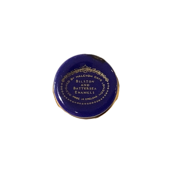 Vintage Halcyon Days Enamel "Thank You" Trinket Box
