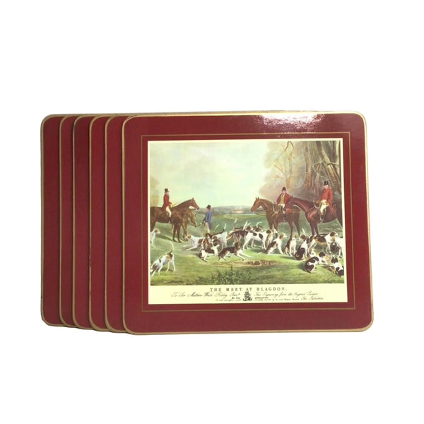 Vintage Hunting Scene Traditional Mini Placemats s/6