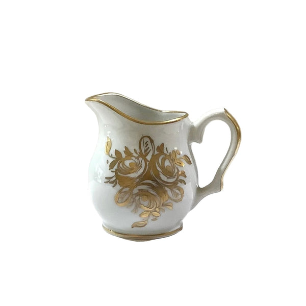 Vintage Birks French White & Gold Creamer