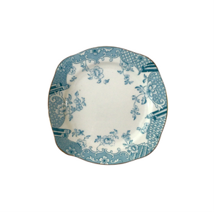 Vintage Genoa Blue & Gold Side Plates s/12