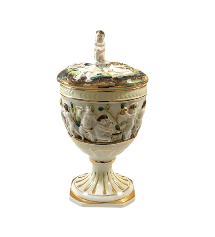 Vintage Footed ‘Capo De Monte’ Urn