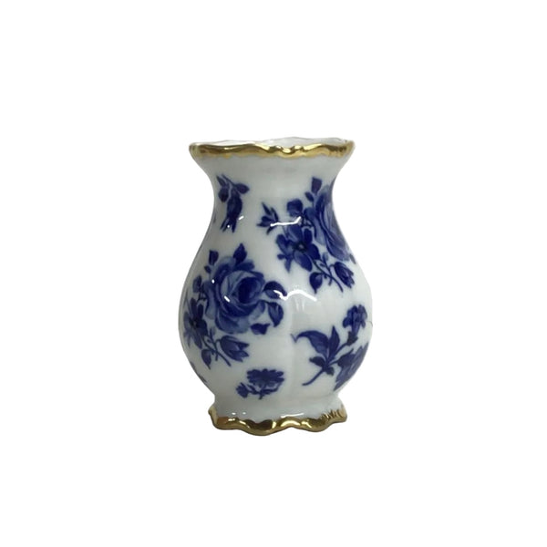 Vintage Blue Floral Bavaria Waldershof Vase
