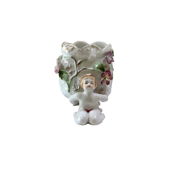 Vintage Shofu China Cherub Vase/Planter